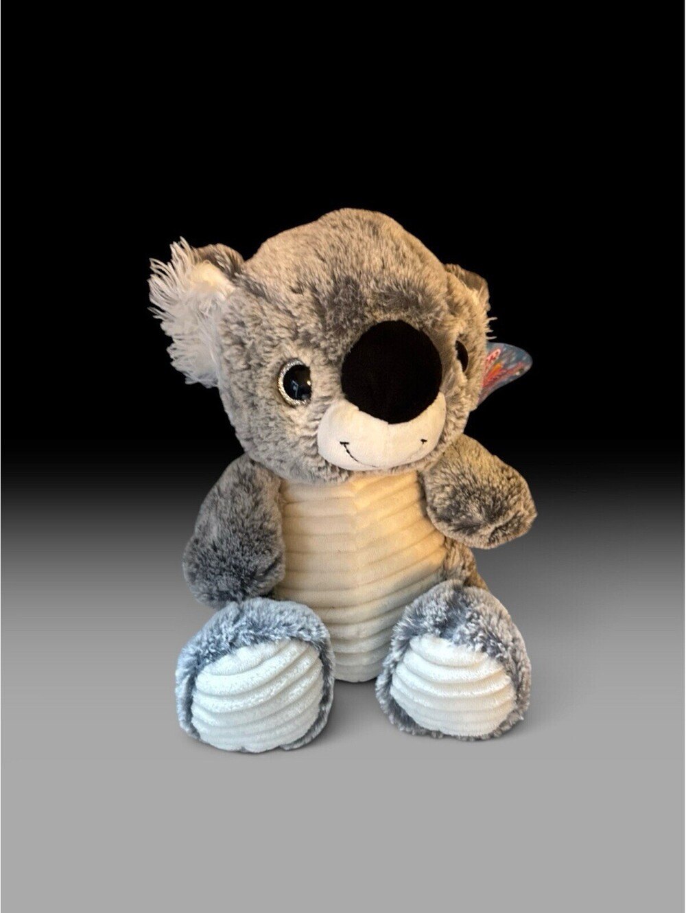 Kellytoy Gray Koala Ribbed Belly Glitter Eyes Plush Stuffed Animal Toy 11” NWT